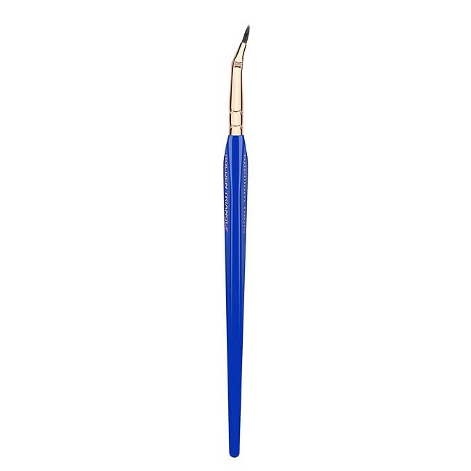 Bdellium Tools Professional Makeup Brush - Golden Triangle 708 Bent Eyeliner - With All Vegan and Soft Synthetic Fibers, For Smooth Application (Blue, 1pc)