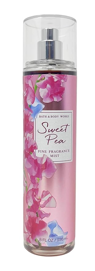 Bath & Body Works Sweet Pea Deluxe Gift Set - Fine Fragrance Mist, Shower Gel, Body Lotion and Body Cream with a Himalayan Salts Springs Sample Bar Soap