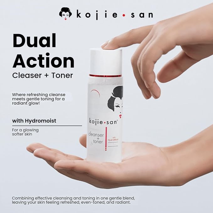 Kojie San Dual Action Cleanser and Toner, Deep Cleansing Toner, Gentle Exfoliating, and Helps Reduce Excess Oil - 100ml