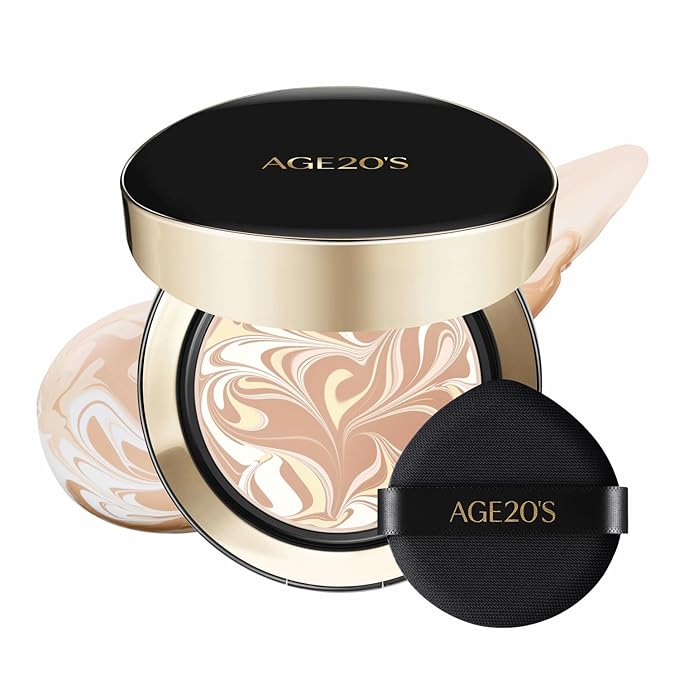 [Vegan] AGE20'S Signature Essence Pact | Pack of 1 | 17N IVORY | Korean Cushion Foundation | Cream Foundation, Dewy & Glow Finish, Natural Coverage, SPF 50+