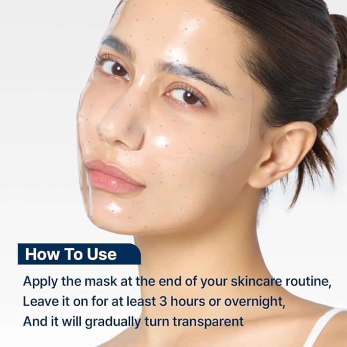 Illiyoon Ceramide Ato Concentrate Gel Face Mask | 34g x 4ea, Ceramide & Collagen Hydrating Overnight Hydrogel Mask with Hyaluronic Acid, Korean Pore Tightening Sleep Mask, Glass Skin Glow
