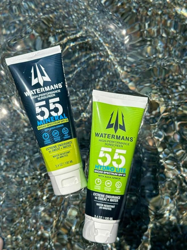 WATERMAN'S Hyrdo Lite SPF 55 Broad Spectrum Reef Safe Sunscreen for Face and Body, Fragrance-Free, Oxybenzone Free - 3.4oz