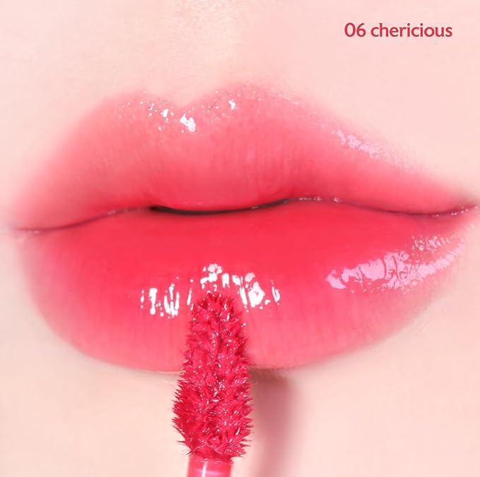 MILKTOUCH Jelly Fit Lip Tint (06 Chericious) with Cooling Plumping Effect and Water-Based Non-Sticky Texture | Long Lasting Korean Beauty Lipstain Tinted Gloss Oil | Stocking Stuffers for Women