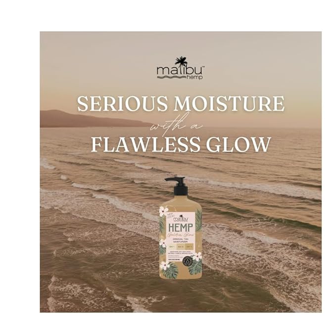 MalibuHemp Golden Glow Body Moisturizer for Dry Skin 18 fl oz