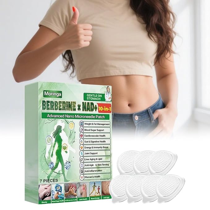 Moringa Patch,New Professional Moringa 10-in-1 Nano Microdarts Patch,New berberine patches,Natural Body Patchs for Women and Men,Suitable for All Skin Types (5 boxes)