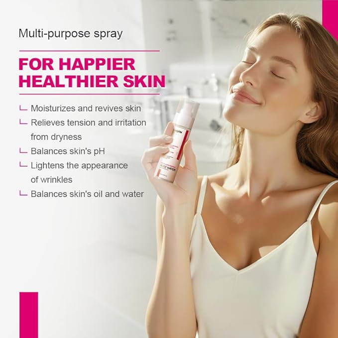 Rose Water Hydrating Facial Toner Mist Refreshing Facial Mist for All Skin Types, Bulgarian Rose, Refreshing, Conditioning, Soothing, Moisturizing, Perfect for Travel,3.38 Fl Oz