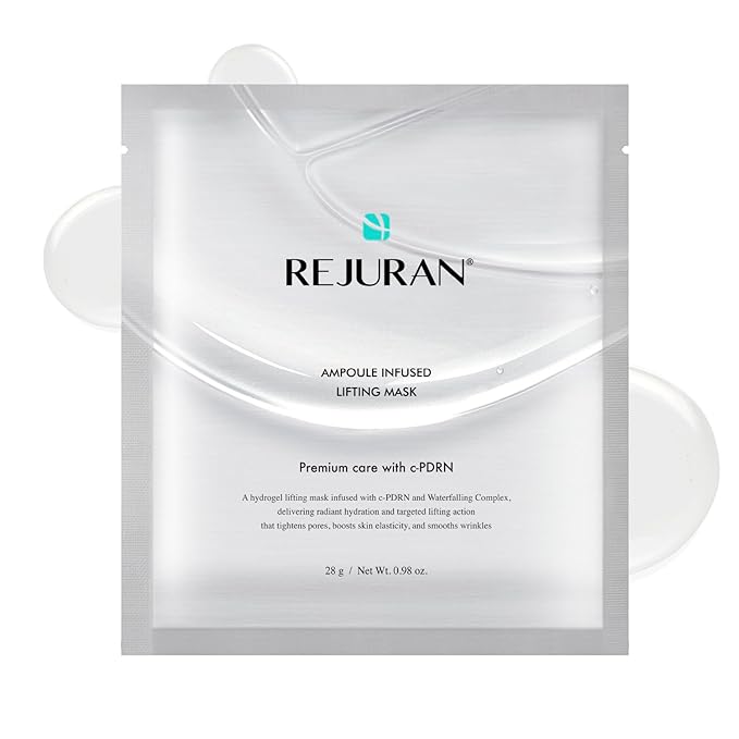 REJURAN® Ampoule Infused Lifting Mask, DOT™ c-PDRN® – Firming & Pore-Tightening Hydrogel Sheet with Waterfalling Complex for Radiant, Elastic-Looking Skin, Korean Skin Care (28g x 4ea)