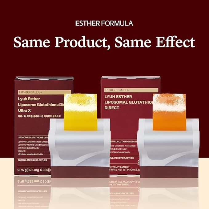ESTHER FORMULA Liposomal Glutathione Strips (30 ct) - Glutathione Direct, Antioxidant Support, Skin Brightening | Fast-Absorbing Oral Beauty Film | Korean Supplements | Made in USA