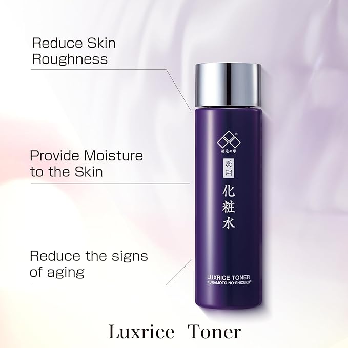 Japanese LUXRICE Sakura Toner with Niacinamide & Rice, “KURAMOTO-NO-SHIZUKU” Prevents Skin Roughness, Reduce The Signs of Aging, Paraben Free, Cruelty Free 5.07 fl.oz.