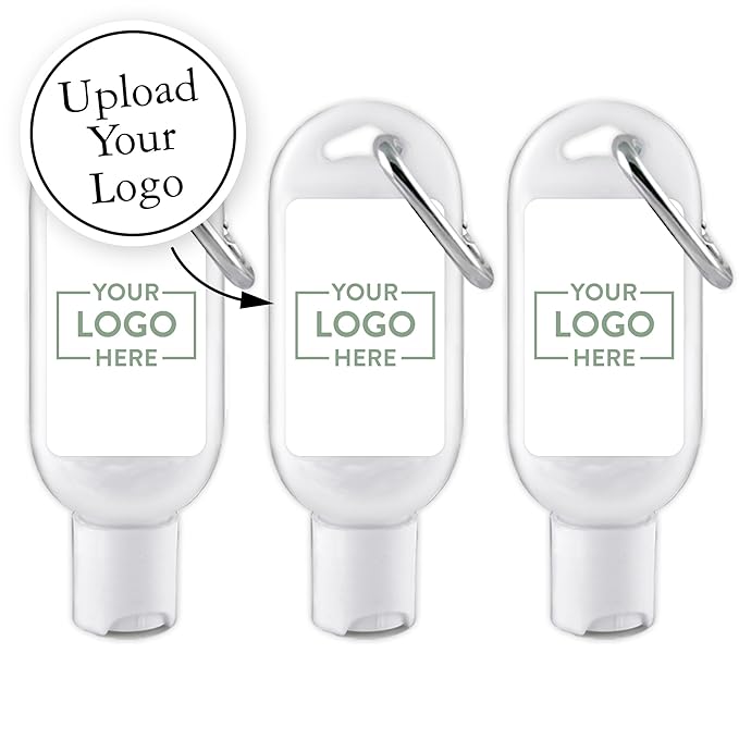 Promotional Sunscreen SPF 30 with Carabiner, Custom Sunscreen - Promotional Product/Bulk with Your Logo/Customized - 12 Quantity