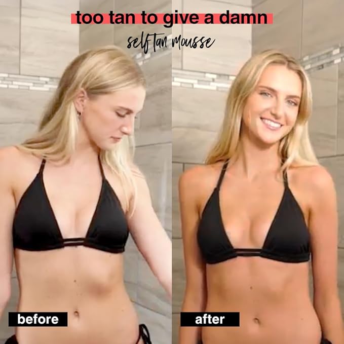 b.tan Ultra Dark Self Tanner Mousse | Too Tan - Best, 1 Hour Express Sunless Tanning Foam, Gold Bronzing Glow, No Fake Tan Smell, Face & Body, Vegan, Cruelty & Paraben Free, 6.7 Fl Oz