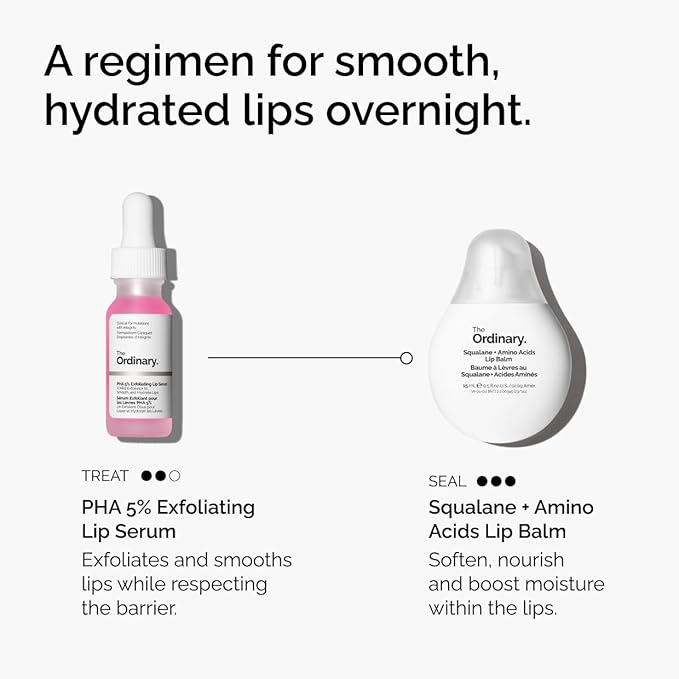 The Ordinary Squalane + Amino Acids Hydrating Lip Balm, for Lips, Elbows, and Cuticles, 0.5 Fl Oz