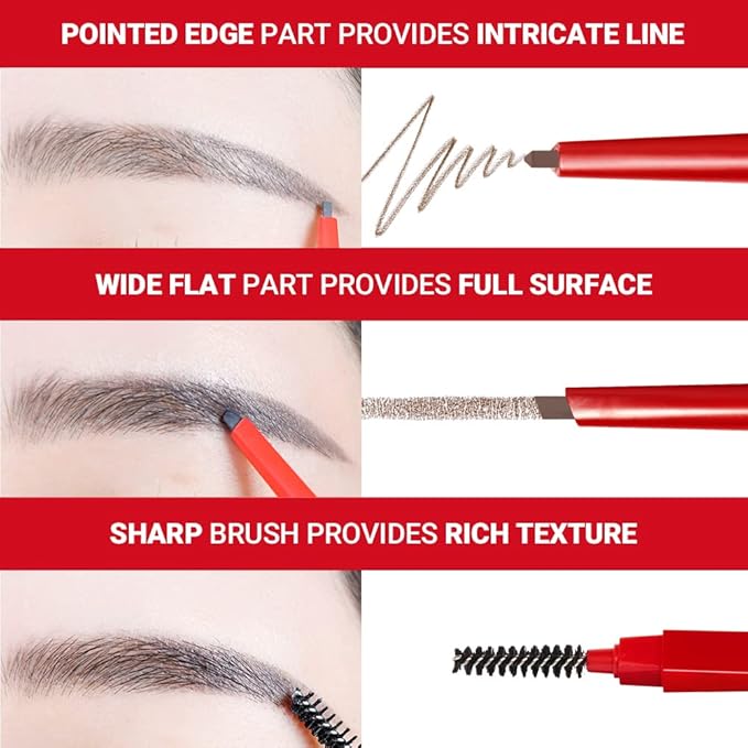 Espoir The Brow Balance Pencil #3 Soft Brown | Eye Brow Pencil that's Natural and Easy to Draw without Clumping | A Detailed and Rich Eyebrow Texture | Korean Makeup