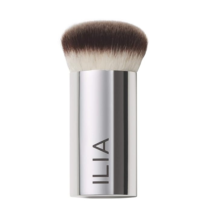 ILIA - Perfecting Buff Brush | Versatile Brush For Cream or Liquid Products Made with Aluminum + Soft, Vegan Bristles | Smooth Finish | Expertly Crafted | Non-Toxic, Vegan, Cruelty-Free, Recyclable