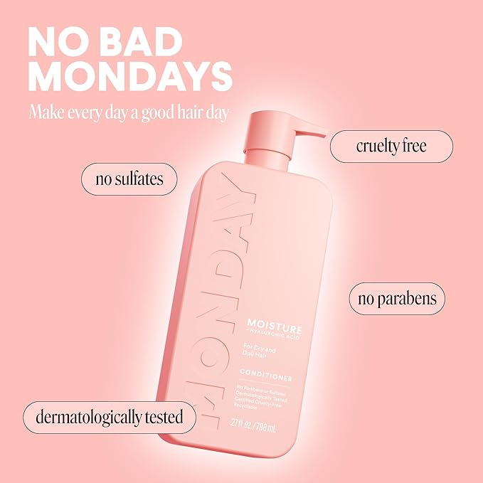 MONDAY HAIRCARE MOISTURE Conditioner with Hyaluronic Acid,Coconut Oil & Shea Butter for Dry & Dull Hair 798 mL,(Pack of 2)