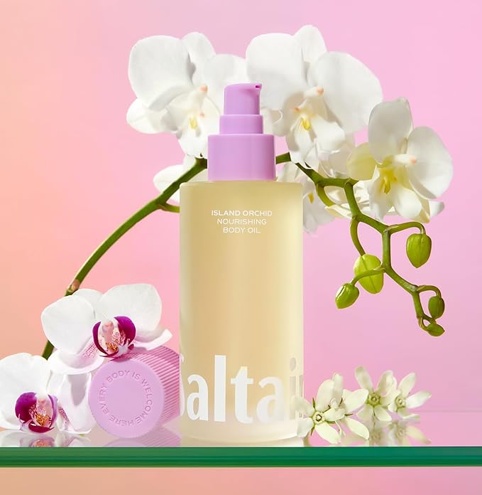 Saltair Body Oil – Silky After Shower and Bath Dry Oil for Women and Men – Non-Greasy, Well-Absorbing Moisturizer for Hydrating Dry Skin – Island Orchid Scent, 4oz