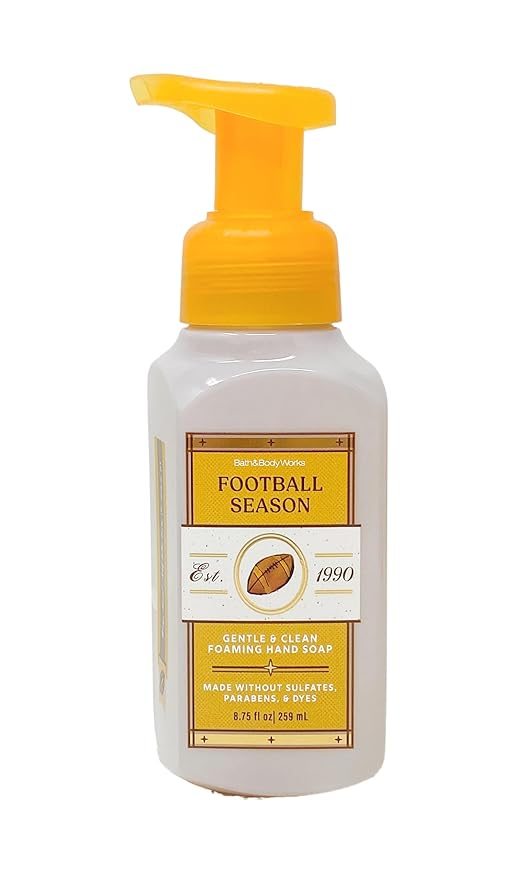 Bath & Body Works Football Season - 3 of Pack Gentle & Clean Foaming Hand Soap Bundle with a Natural Oats Sample Soap