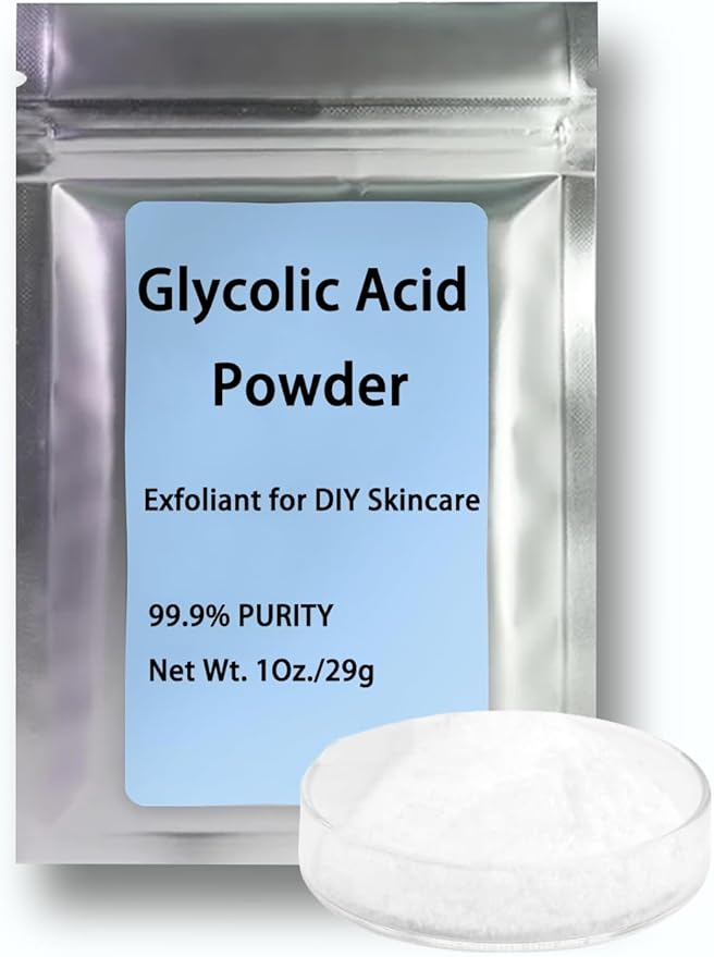 Glycolic Acid Powder 1 Oz/29g – 99% Pure Cosmetic Grade,DIY Skincare Ingredient for Exfoliating Toners, Peels, Masks Serums