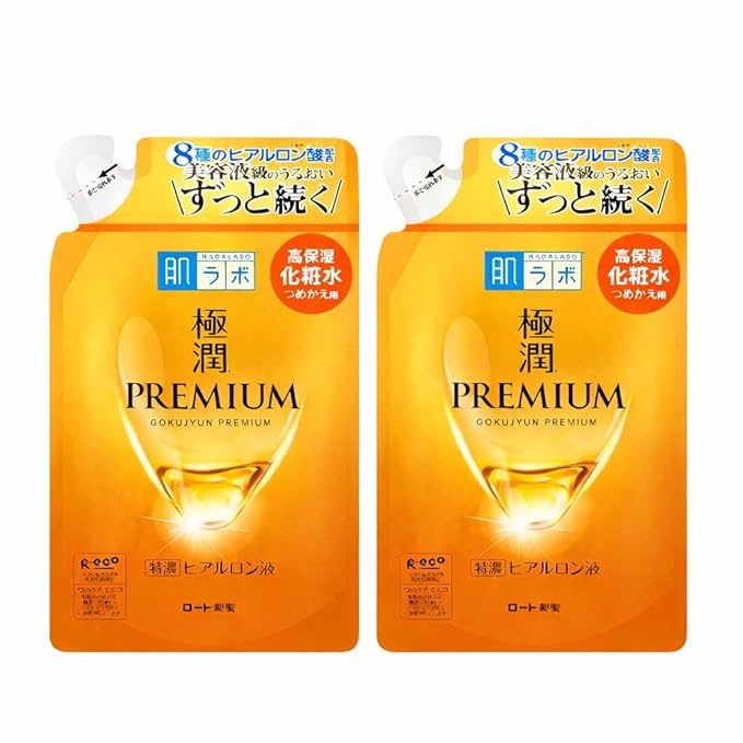 HADA RABO Gokujyun Hyaluronic Acid Lotion Refill 170ml / 5.7 fl oz (Pack of 2) – Japanese Hydrating Facial Toner Moisturizer Refill Pack for Deep Moisture, Dry & Sensitive Skin