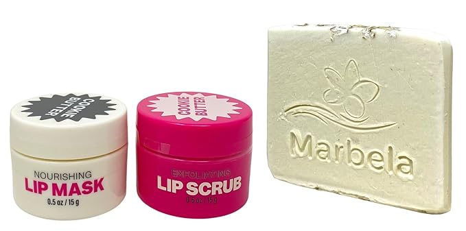 Bath & Body Works Milk Bar Cookie Butter Lip Scrub and Lip Mask with a Natural Oats Sample Soap