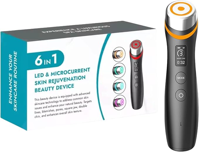 Pro Anti-Wrinkle Device| 6-in-1 Real Glass Glow Beauty Massager with 5 Modes | Looking Glass Skin | Korean Skin Care Enhanced Absorption, Elasticity,Facial Neck Lifting, Firming and Pore Care