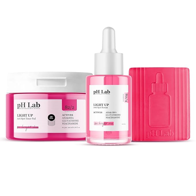 pH Lab Light Up Set, Cleansing Bar, Toner Pad, Anti-Spot Serum, Even Skin Tone, Clean Pores, Help Prevent Blemish Formation