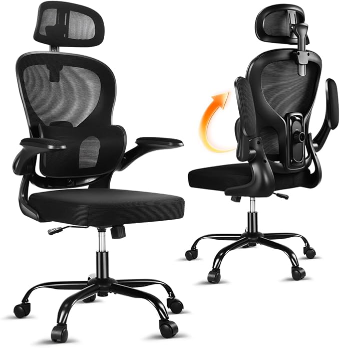 Ergonomic Office Chair, 400 LBS Office Chair Computer Rolling Comfortable Gaming Mesh Office Chair with Adjustable Lumbar Support High Back Desk Chair for Home Work (Higher)