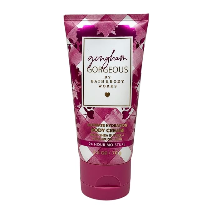 Bath & Body Works Gingham Gorgeous 2 Piece Mini Set with a Himalayan Salts Springs Sample Soap - Fragrance Mist and Body Cream - Travel Size