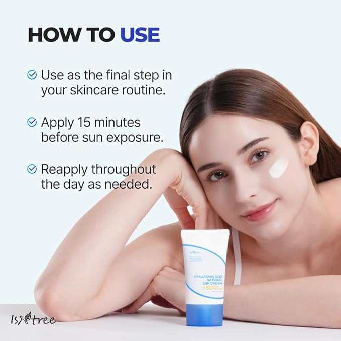 ISNTREE Hyaluronic Acid Daily Sun Gel 50ml, 1.69 fl oz + Hyaluronic Acid Natural Suncream 50ml, 1.69 fl oz