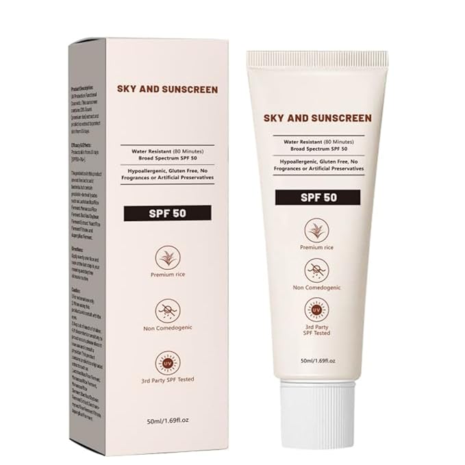 SPF 50+ with Rice Probiotics, Korean Skincare, Lightweight Non-Greasy Formula for All Skin Types, Nourishing UV Protection, 50ml (1PC)