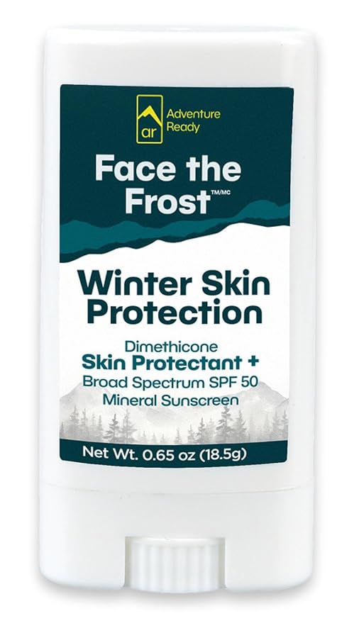 Adventure Ready Mineral Sunscreen Stick for Face - SPF 50 Broad Spectrum with Zinc Oxide & Dimethicone for Winter Skin Protection - Nourishing Butter Blend - Paraben and Fragrance Free, 0.65 oz