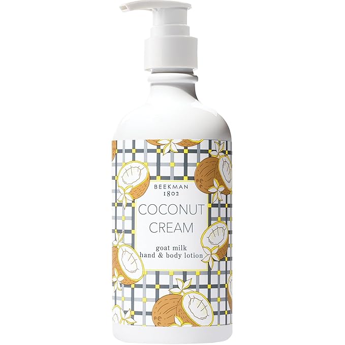 Beekman 1802 Goat Milk Lotion – Body Lotion & Hand Lotion for Dry Skin, Lightweight Non-Greasy Formula with Shea Butter & Jojoba Oil, Cruelty Free, Lotion Pump – Coconut Cream