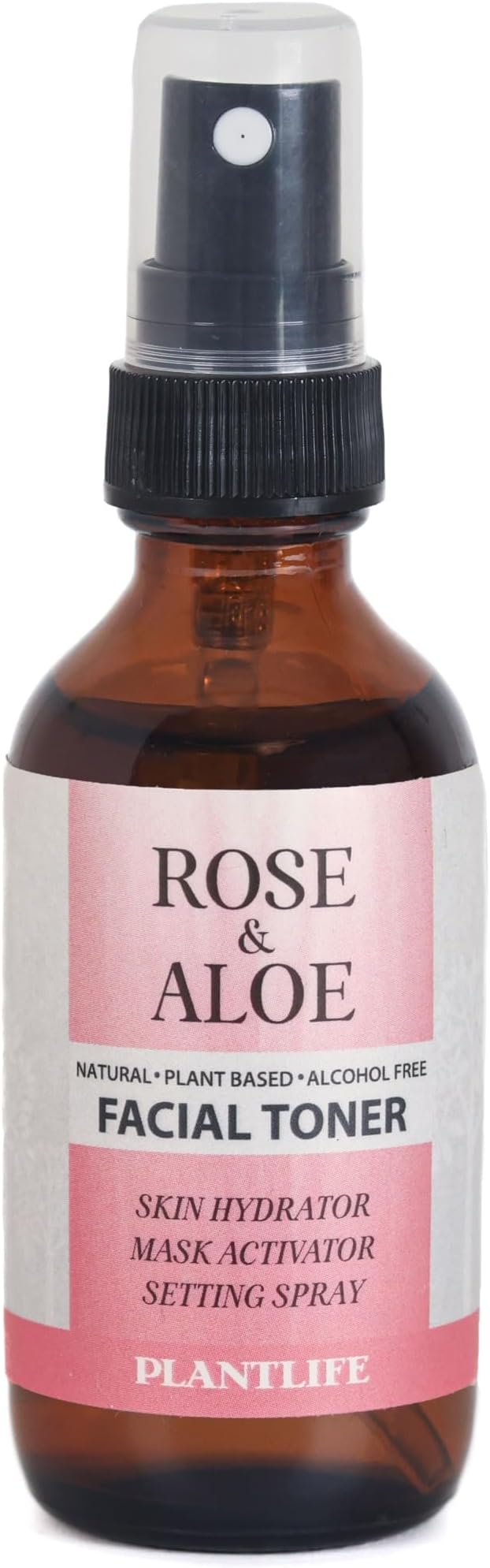 Plantlife Rose & Aloe Hydrating Facial Toner for Women & Men - Vegan Facial Toner Great for All Skin Types - Daily Skin Hydrator, Mask Activator, and Setting Spray - 2 Fl Oz - Made in California