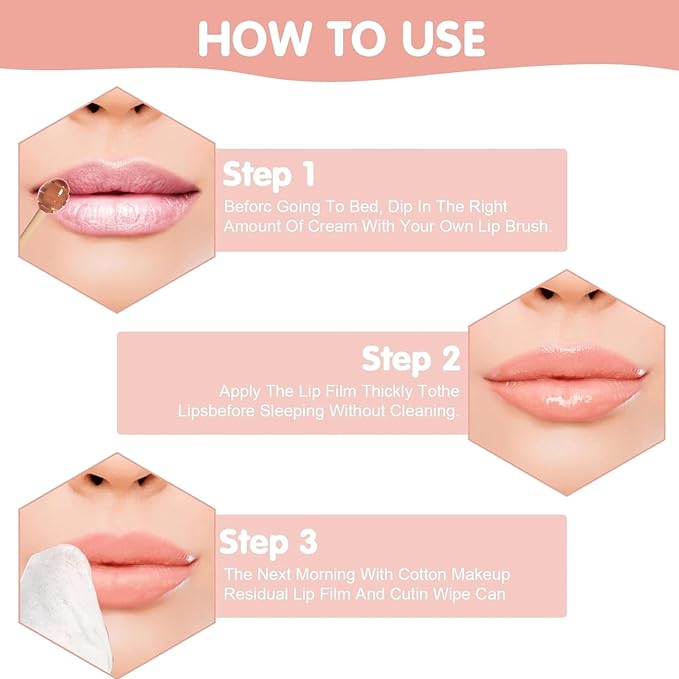 3PCS Lip Sleeping Mask Set, Day and Night Repair Lip Balm, Fades Lip Lines, Brighten Color, Deep Hydration, Lip Moisturiser for Dry Chapped Peeling Cracked Lips