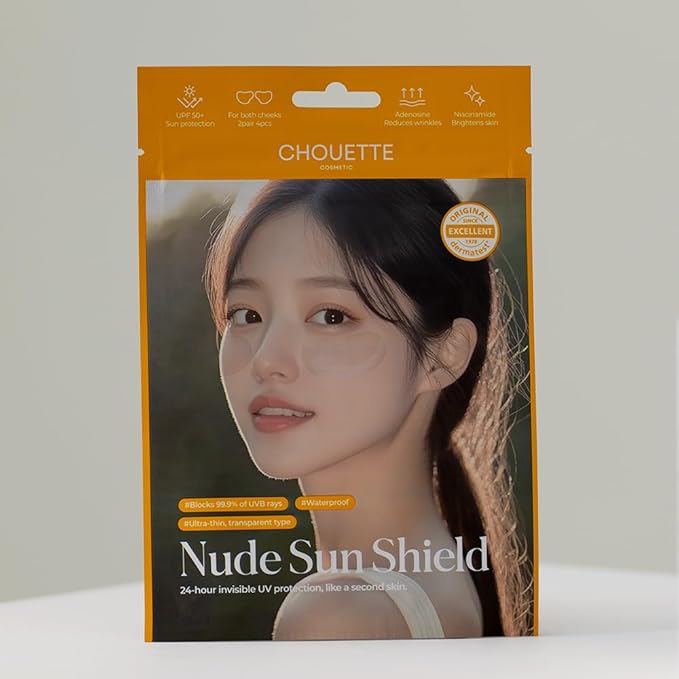 Korean Invisible Nude Sun Shield Patch – 8 Cheek Patches + 4 Nose Patches Transparent UV Protection Tape for Face - Waterproof, Breathable Hydrogel Sun Patch with Niacinamide for Golf, Running