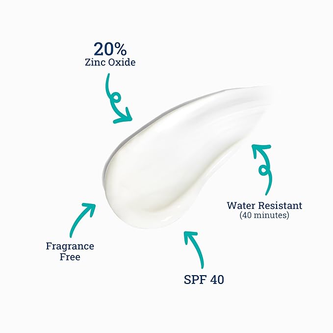 COTZ Sensitive Non-Tinted Zinc Oxide Mineral Sunscreen for Body and Face; Broad Spectrum SPF 40; 3.5 oz / 100 g