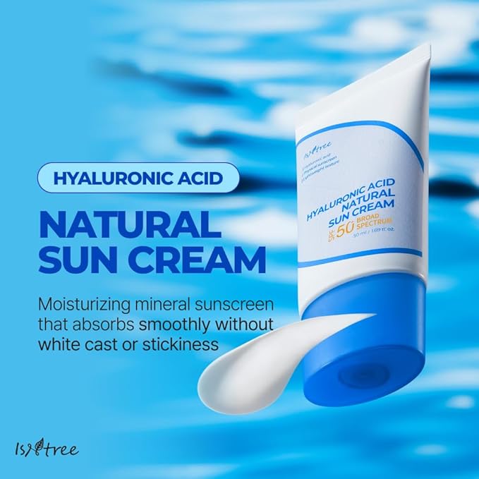 ISNTREE Hyaluronic Acid Daily Sun Gel 50ml, 1.69 fl oz + Hyaluronic Acid Natural Suncream 50ml, 1.69 fl oz
