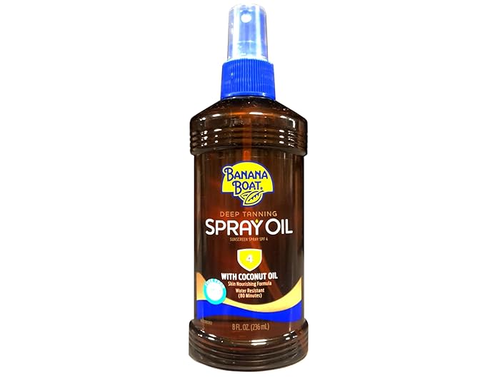 Banana Boat Deep Tanning Spray with Coconut Oil SPF 4, 8 Ounces each (Value Pack of 5)