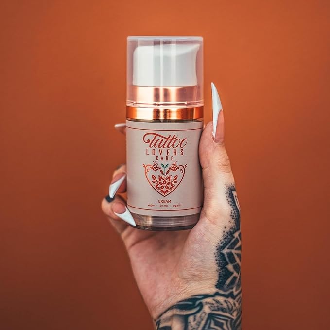 Tattoo Cream by Tattoo Lovers Care Tattoo Aftercare Lotion Moisturizer Promotes Skin Healing Revitalizing for Redness, Swelling, Scabbing, Speed Up Healing Preserves Ink Jojoba Oil, Arnica, Shea 3.4oz