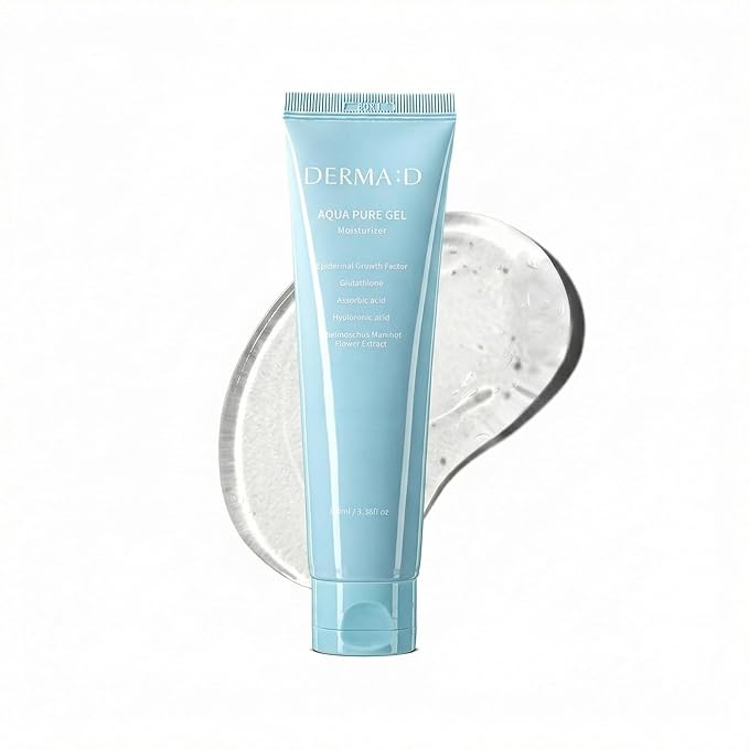 Oil-Free Water Gel Moisturizer for Oily & Sensitive Skin – Lightweight Korean Hydrating Gel with Hyaluronic Acid & Glutathione, Fast Absorbing & Non-Greasy, 3.38 fl.oz