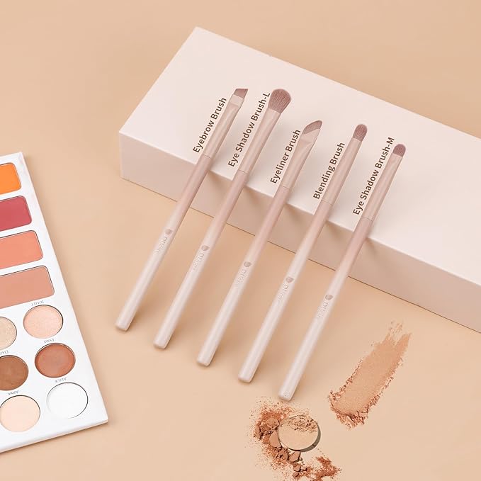DUcare 14pcs Makeup Gift Set,12Pcs Coffee Series Makeup Brush set with 2pcs Makeup Sponges Foundation Blending Face Powder Blush Eye Shadows Brushes