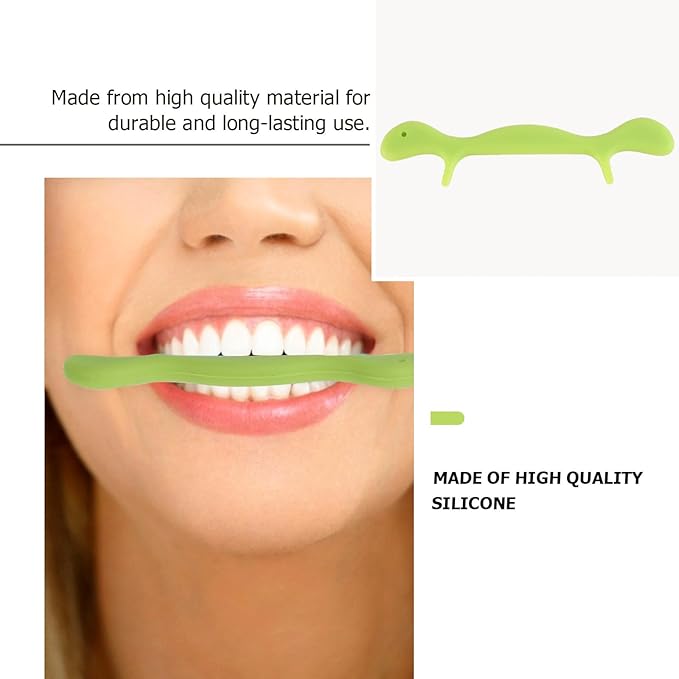 Silicone Lip Trainer and Mouth Tightener for Expression Correction, Face Exerciser for Stutter and Pronunciation Practice, Green Slimming Facial Muscle Toner for Adults