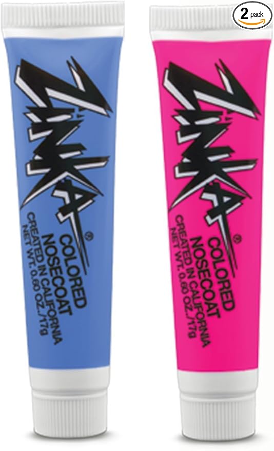 Zinka Colored Sunblock Zinc Nosecoat 2 Pack Bundle - Blue Pink