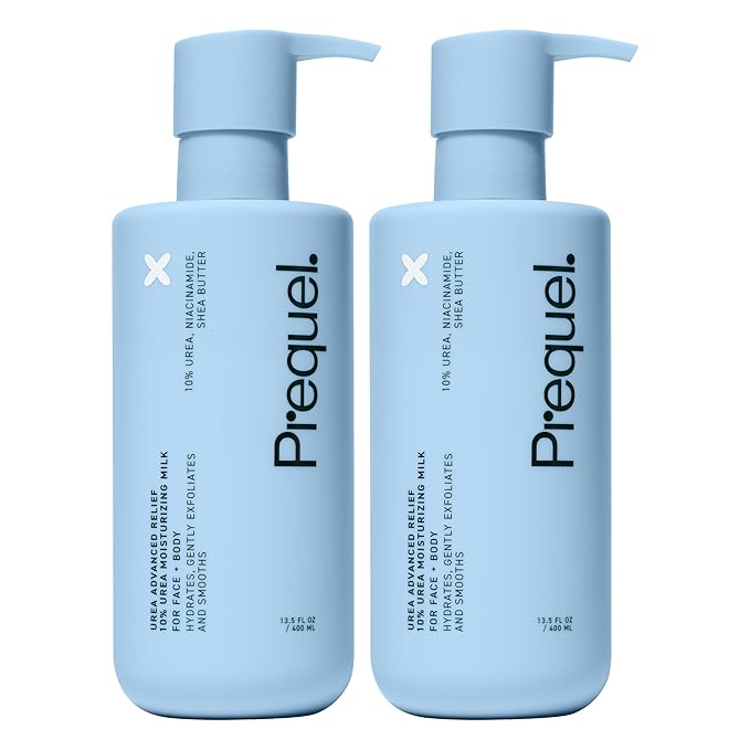 Prequel Skin Urea 10% Moisturizing Lotion for Face & Body, Unscented, Hydrating Cream for Extremely Dry & Sensitive Skin, 6.75 fl oz, Pack of 2