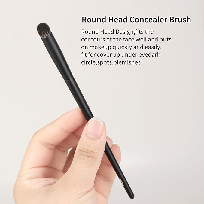 MSQ Concealer Brush Concealer Makeup Brush Under Eye Mini Small Makeup Foundation Brushes for Concealer Powder Liquid Makeup (Black)
