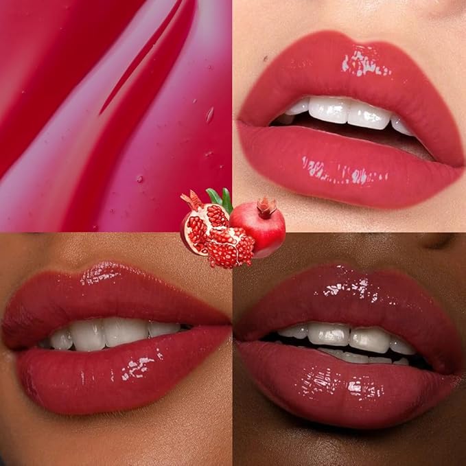 evpct Nourishing Moisturizing Tinted Lip Balm for A Sheer Tint of Color, Softens Smooths Hydrates Moisturizes Lightweight, Lip Care Gloss Plumper Stain for Women Dry & Chapped Lips, 09# POMEGRANATE
