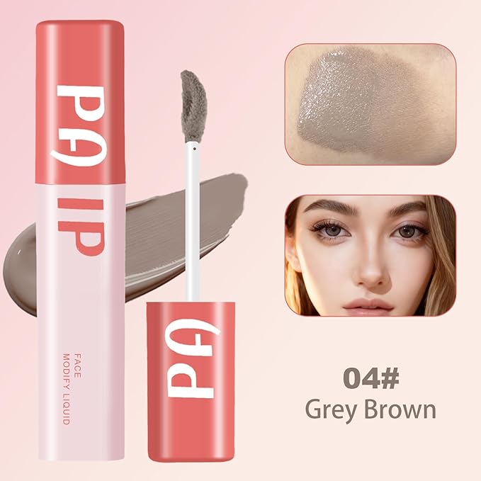 Cool Toned Liquid Contour Stick，Grey Nose Contour for Fair & Neutral Undertone Skin,Long Lasting Cream Bronzer Gray, Blendable Lightweight Contouring Makeup Vegan & Cruelty-Free#04 Grey Brown