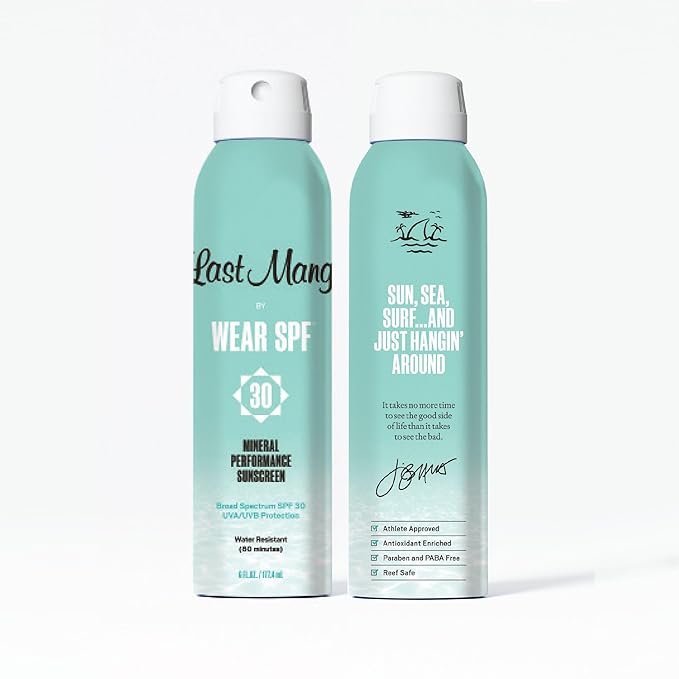 Last Mango x WearSPF Mineral SPF 30 Performance Sport Sunscreen Spray, 6 Fl oz.