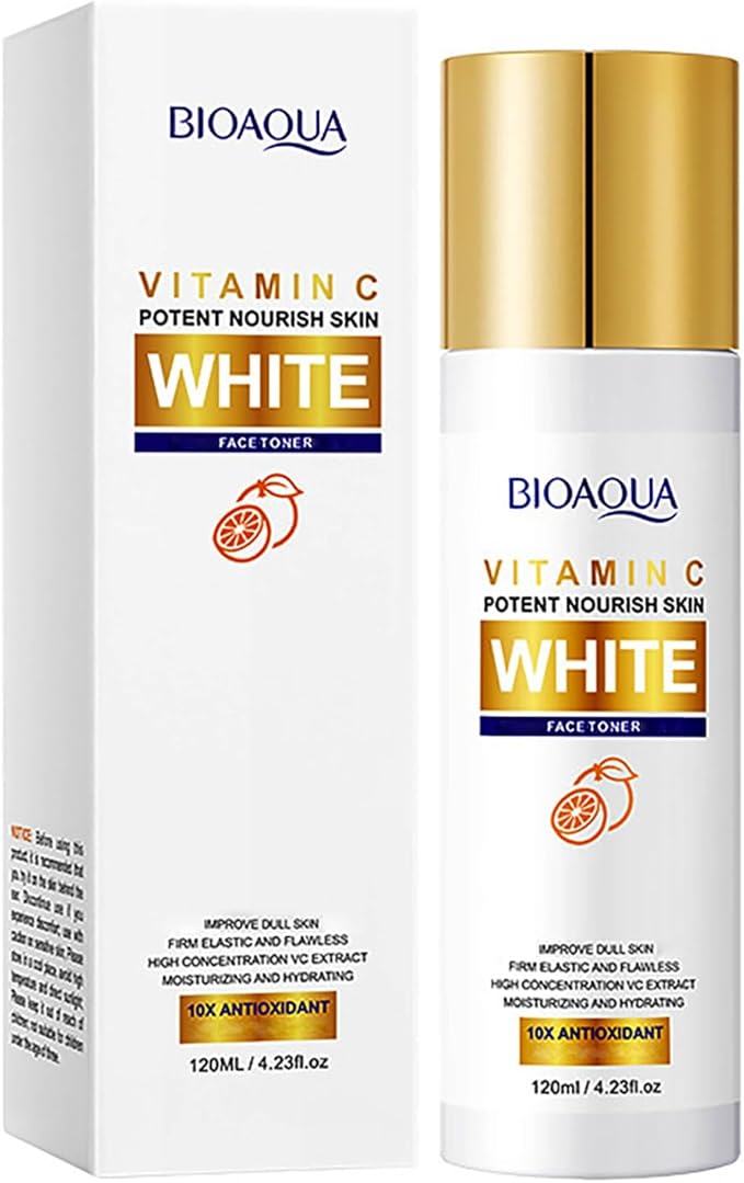 BIOAQUA Vitamin C Potent Nourish Skin Face Toner Orange Extract Moisturizing Hydrating Facial Skin Care 120ml / 4.23fl.oz