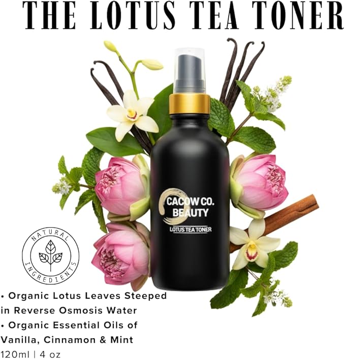 Organic Lotus Tea Toner - Vitamin C and Ferulic Acid - Evens Skin Tone and Brightens Complexion